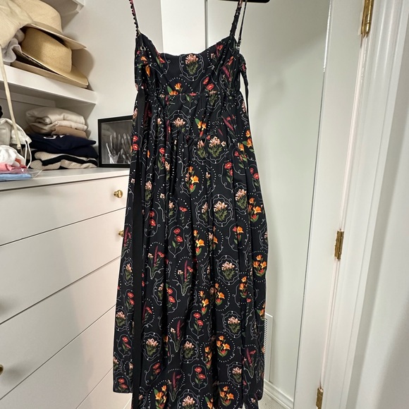 Agua by Agua Bendita Black Floral Midi Dress - Picture 2 of 3